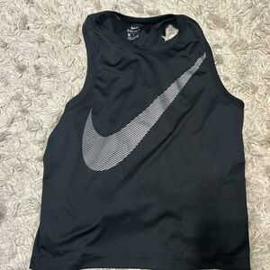 Nike Black Tank Top with White Striped Swoosh